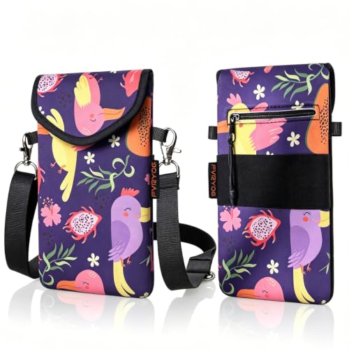 Image of Neoprene Phone Sleeve Pouch Case Bag for Men Women w /Crossbody Strap /Neck Lanyard for iPhone 17 /16 /15 /14 Pro Max, Samsung S25,Pixel 10