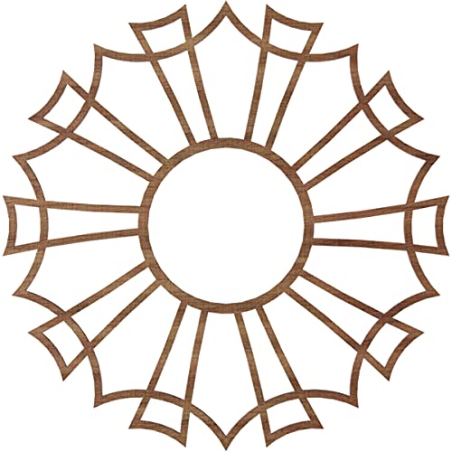 Image of Ekena Millwork 22 inchOD x 7 3 /4 inchID x 3 /8 inchT Augustus Wood Fretwork Pierced Ceiling Medallion, Walnut
