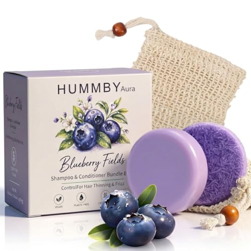 Blue berry Fields Shampoo & Conditioner Bundle Bars for Hair Thinning Frizz (1Set)