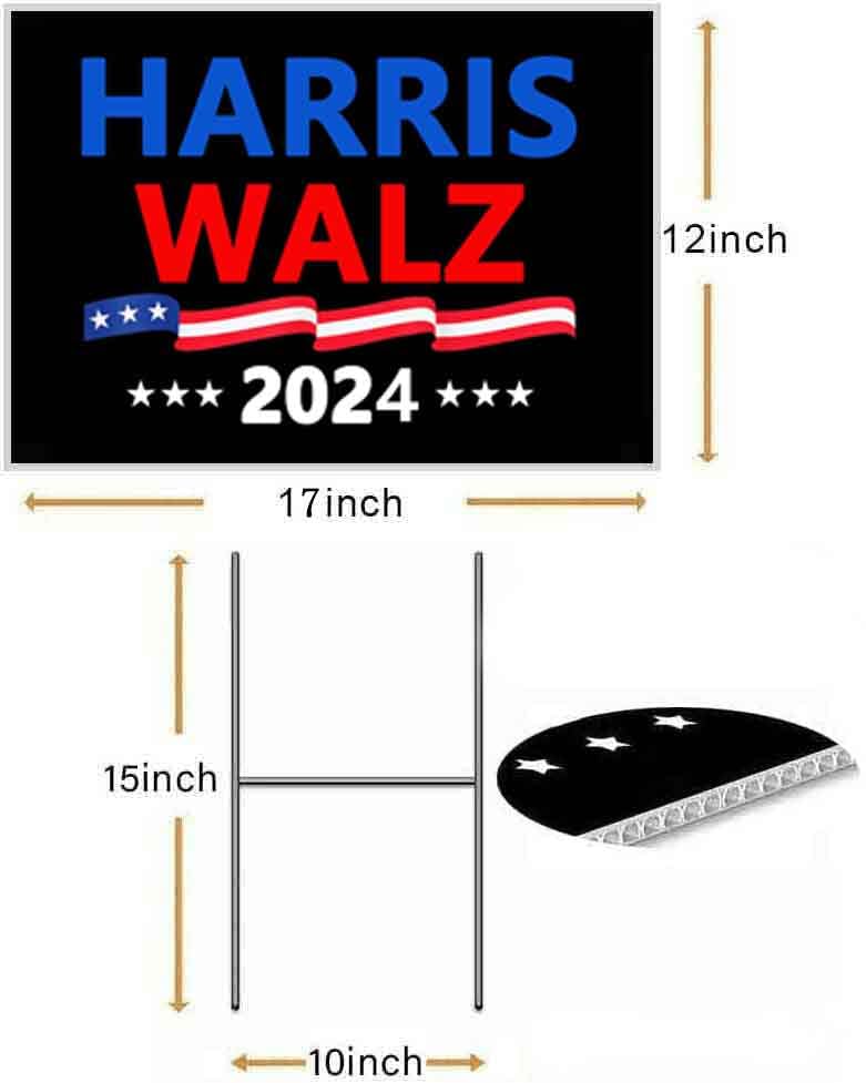 Harris Walz 2024 Kamala Harris Tim Walz Waltz For President Yard Sign Outdoor Lawn Garden Sign with Metal Stake