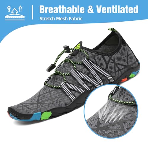 Image of Mishansha Water Shoes for Women Men, Quick-Dry Barefoot Swim Shoes with Drainage Holes, Lightweight Aqua Shoe for Beach Pool River Boating Yoga Walking