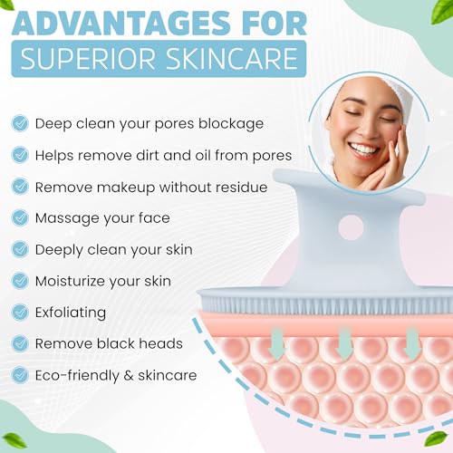 4 PCS Face Scrubber - Premium Silicone Brush and Face Exfoliator Scrubber for Deep Cleansing, Facial Exfoliating, and Pore Cleaning; Ideal Brush for Women and Men, Skin Care Essential - Image 3