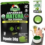 GENCHA Matcha Green Tea Powder, Ceremonial Grade Matcha, USDA & JAS Certified Organic Matcha Powder,