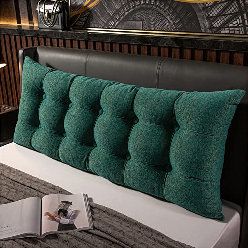 Almohada De Cuña para Cabecero, Tamaño King, Cojín Tapizado, Soporte para Lectura, Almohada De Cuña Grande, Almohadas Corporales, Almohadilla Lumbar para Cama, Sofá Cama, Green 23.6/60cm