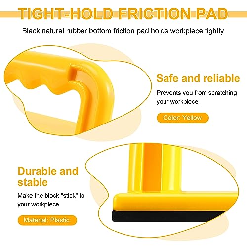 RUANI Wood Cutting Push Up Stick Block 2-Pack Set - Angle Handle Pad Holder Blocks for Cutting On Jointer Table, Orange - Image 2
