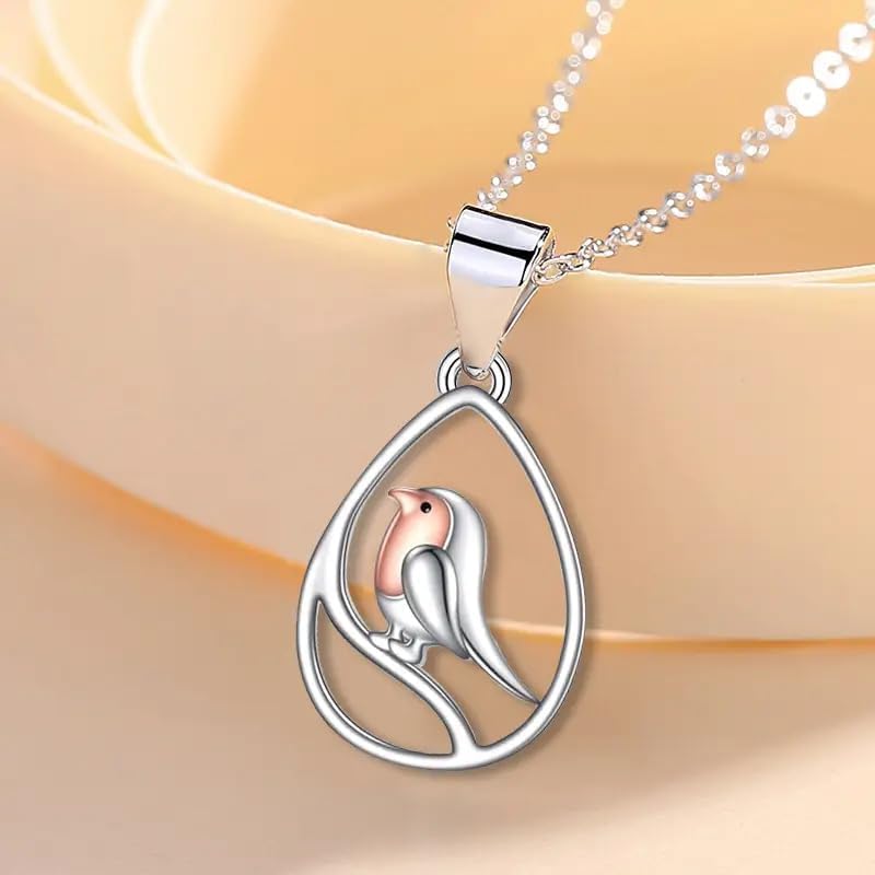 Hummingbird Necklace, Bird Teardrop Pendant Animal Memorial Jewelry Birthday Gifts for Women Bird Lovers - Image 4