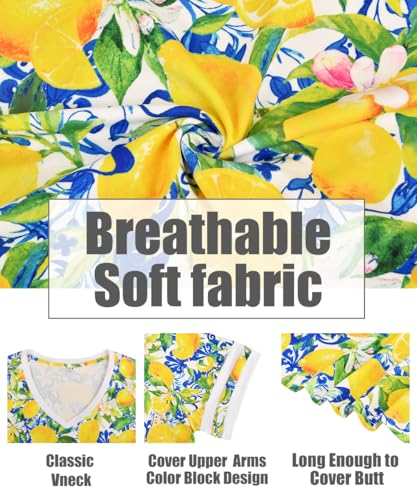 Image of CARCOS Womens Plus Size Tops Short Sleeve Shirts V Neck Tunic Floral /Tie Dye /Solid Summer Tees XL-5X