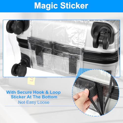 PATIKIL Luggage Covers, 3 Pieces 20 24 28 Inch PVC Suitcase Cover Protectors Waterproof Travel Luggage Covers for Suitcase, Transparent4