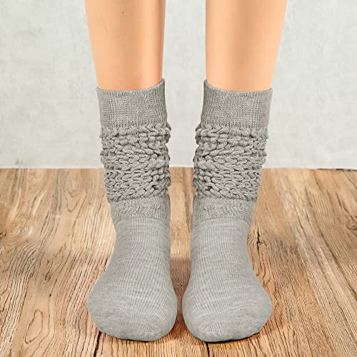 Image of Zando Slouch Socks for Women - 80s 90s Knee High Scrunch Socks Soft Long Stacked Boot Sock Warm Winter Sock Daily Wear