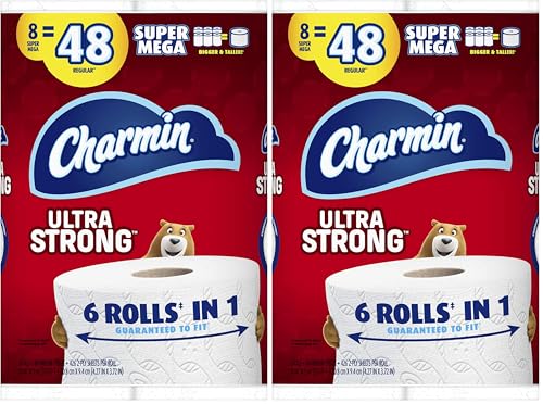 Image of Charmin Ultra Strong Toilet Paper, Super Mega Roll, 8 Count of 852 2-Ply Sheets Per Roll