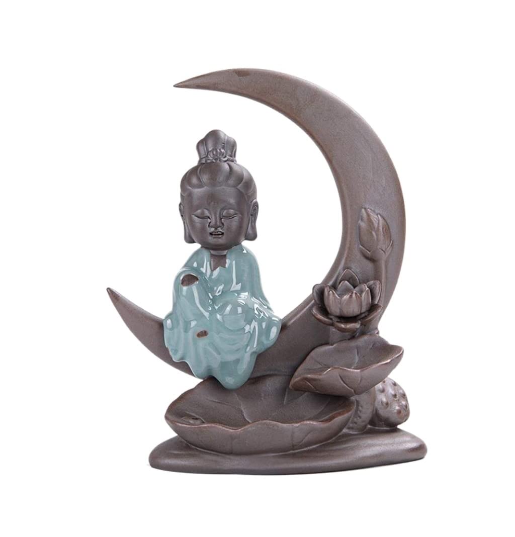 RäuRäuchergefäß Räuchergefäß-Dekor Wasserfall-Räuchergefäß-Halter-Statue-Dekoration-Rückfluss-Räucherstäbchen-Halter Incense Burner