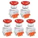 uxcell 5 Pcs 22mm Mushroom Latching Emergency Stop Push Button Switch Red 1NO 1NC