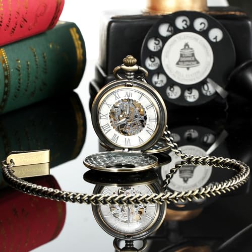 Image of TREEWETO Pocket Watch Vest Chain 14.7 inch (37.5 cm) Bronze