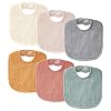 6-Pack Muslin Baby Bibs for Unisex Boys Girls, Cotton Baby Drool Bibs, Drooling and Teething Bibs for Infant