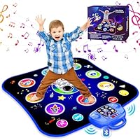 JAMLAMQ Game for Kids Ages 4-8 Dance Toys for Girls Ages 6-8 Gifts for 3-12 Year Old Girls Dance Mat Autism Toys Girl Gift for 7 Year Old Electronic Dance Pad Bluetooth Music Mat for Toddlers Blue