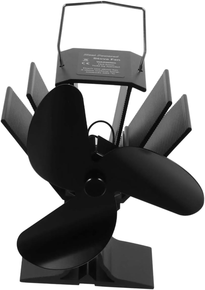 Thermal Power 4 Vane Stove Fan Heat Powered Fireplace Fan for Home Heating Stove Accessories Efficient Heat Circulation Family Use