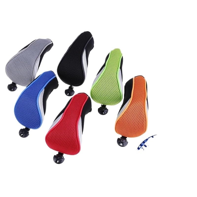 Golf SchläGerkopfhüLlen Abdeckungen Golf Schutz Set Mesh Golf Headcover Premium Golf Club Hybrid UT Headcover Outdoor Sport GolfschläGer Hauben(Noir)