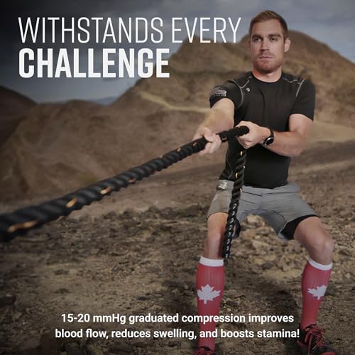 Image of MudGear Graduated Compression Socks, Durable, Sweat-Resistant OCR Performance Socks with Cushioned Footbed, Made in USA