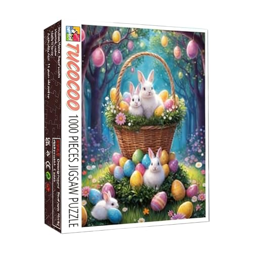 Puzzle de Pascua de 1000 piezas de 70x50 cm: actividad familiar y decoración rústica de pared.