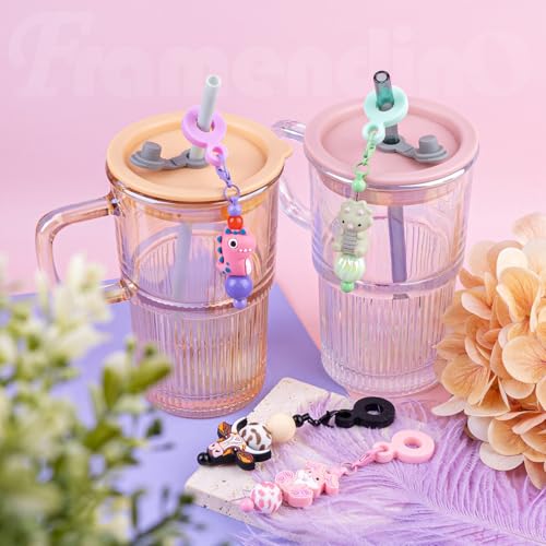 Framendino, 11 Pack Beadable Cup Charm Straw Dangle Adapters for Tumbler Decoration3