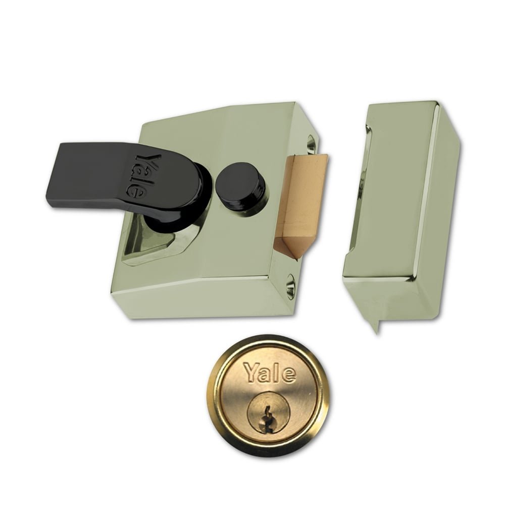 Yale Locks 630085001542 85 Deadlocking Nightlatch 40Mm Backset Brasslux Finish Box