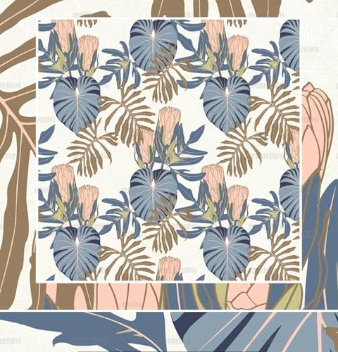Papier peint autocollant plantes et fleurs vinyle imperméable 45x600cm