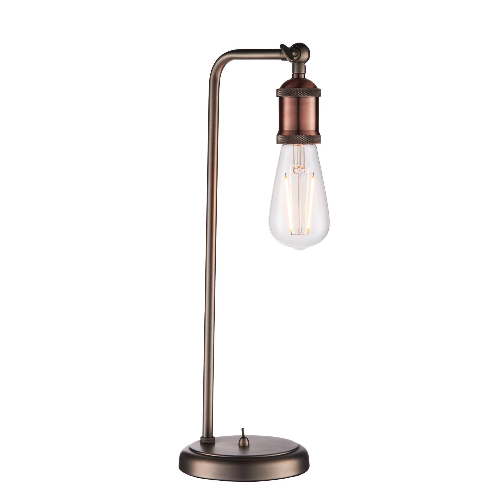 B&Q -  Luminosa Hal Classic Table Lamp Aged PewterAged Copper PlateE27
