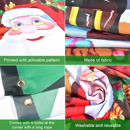 KITPIPI Decoração de porta da frente de Natal, capas de porta de tecido elástico de Natal de 1,8 x 3