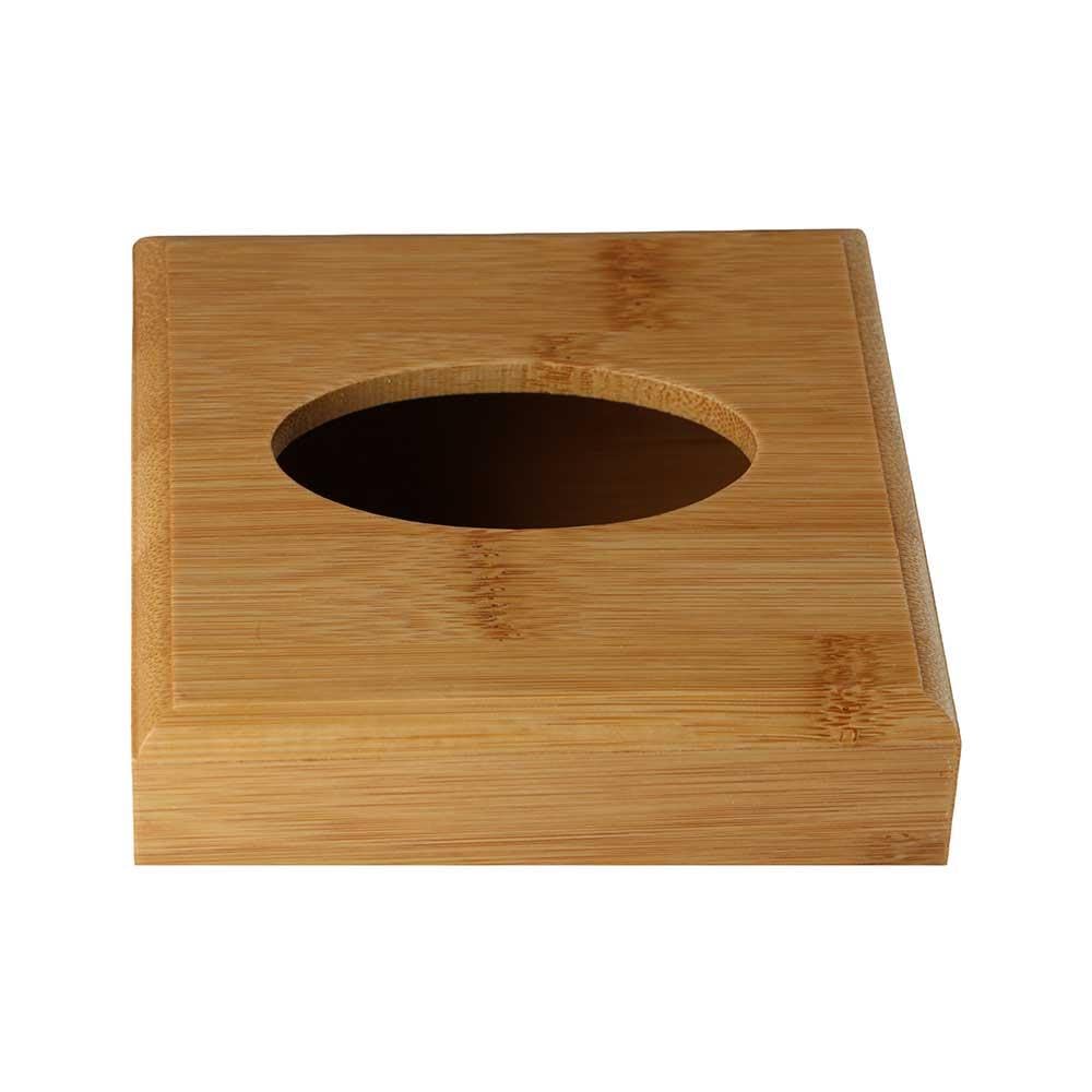 Taschentuchspender aus Holz, quadratischer Taschentuchhalter, Serviettenspender für Tisch, Zuhause, Büro (L)