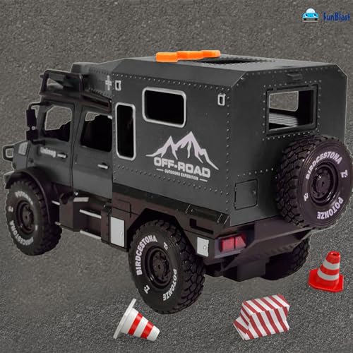 Image of FunBlast Military Truck Toy for Kids, Off Road Army Vehicle Trucks Toys, Friction Power Toys Battle Field Trucks with Light & Sound for 3+ Years Old Boys, Girls, Kids Toy (Black)
