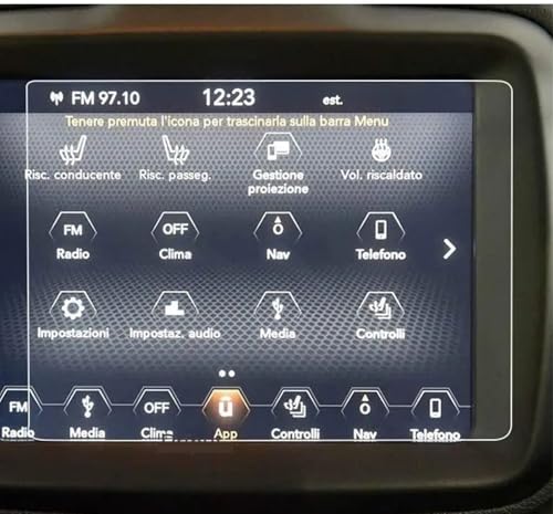 Verre trempé Renegade 2018-2019 évite rayures écran Uconnect 8,4