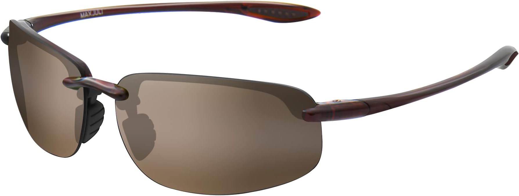 JULI Sports Sunglasses for Men Women Tr90 Rimless Frame for Running Fishing Baseball Driving MJ8001