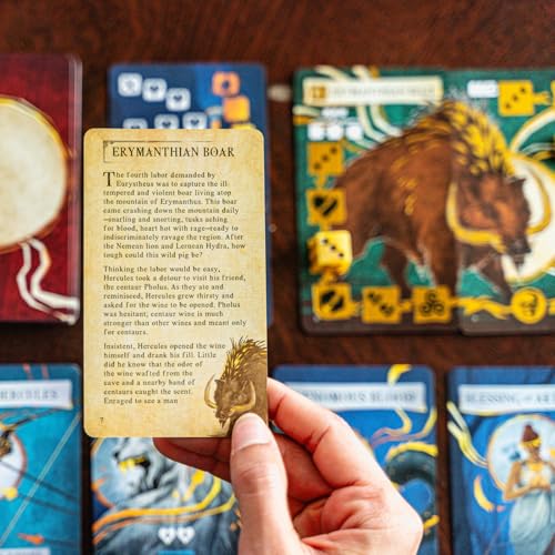 Envy Born Games Hercules and the 12 Labors – Jeu de cartes solo et de dés | Aventure de stratégie mythologique | Complétez des quêtes épiques, battez des monstres et déverrouillez la divinité | Jeu de – vue 8