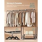 SONGMICS Portable Closet, Wardrobe Closet Organizer with Cover, 4 Hanging Rods and Shelves, 4 Side Pockets, 66.9 x 17.7 x 65.7 Inches, Large Capacity for Bedroom, Living Room, Ink Black URYG094B02 - Image 3