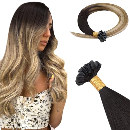 HOTBANANA Utip Human Hair Extensions, Keratin Bonded Tips, #2/6/18, 18inch: retailer-supplied image