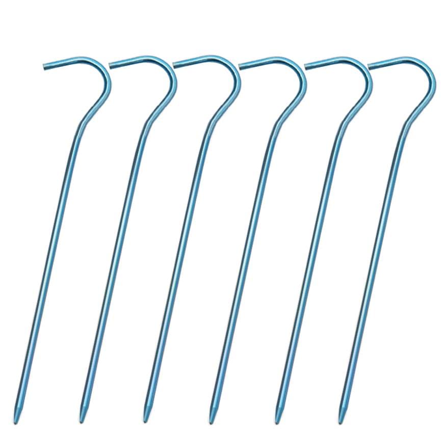 Tytanowe kołki do namiotu, śledzie do namiotu Szpilki do namiotu kempingowego Ultralekkie gwoździe do namiotu Na zewnątrz Przenośne Kolanko Metalowe haczyki do namiotu (16,5 cm) (Kolorowe 6 szt.)