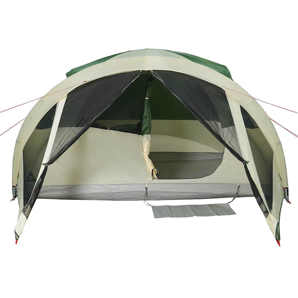 Tienda familiar impermeable para 6 personas, color gris y naranja