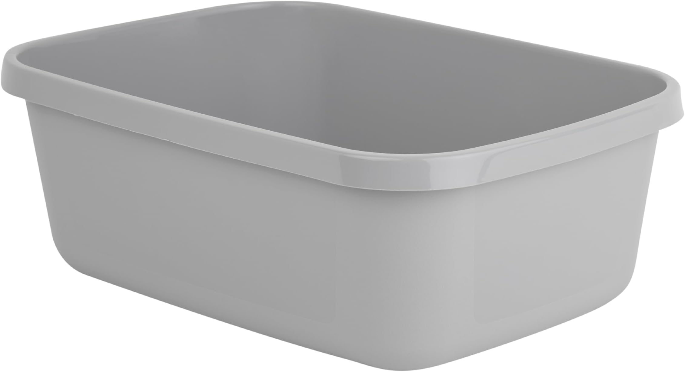 JMS We Create Smile Cool Grey Washing Up Bowl 37.5 x 27 x 13.5 cm Plastic Basin Mixing Bowl for Home Kitchen Sink Laundry Cleaning Storage Durable Household Utility Bowl