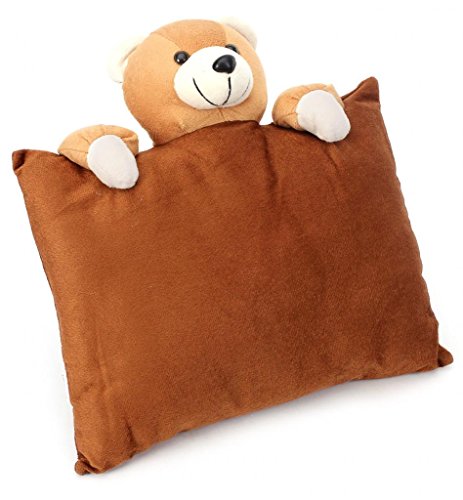 Image of Tickles Soft Teddy Cushion Stuffed Plush Pillow Toy for Kids Boy & Girls (Size: 33 cm Color: Brown)