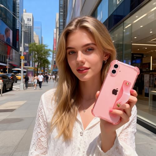 Coque iPhone 17 6,3 pouces 2025 rose protection antichoc avec béquille intégrée