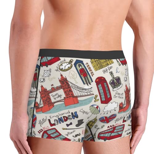 London Landmark1 Print Underwear For Men Comfy Cozy Holiday Boxer Briefs4