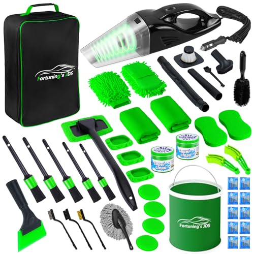 47PCS Car Detailing Kit Interior Cleaner, Car Cleaning Kit, Car Vacuum Car…