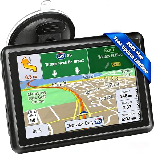 5 Inch Car Sat Nav, Touch Screen GPS Navigator for Car, Truck,...