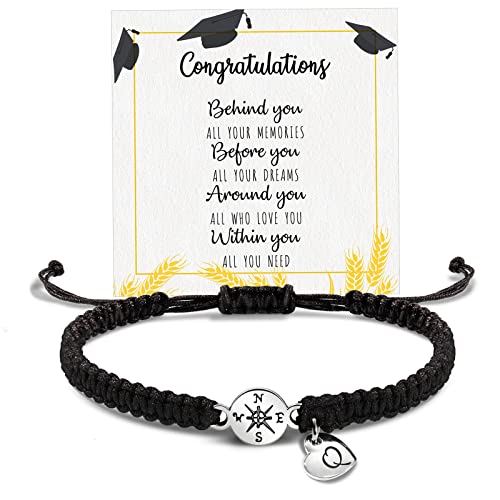 Graduation Gifts for Her 2025, 2025 Graduation Gifts High School College Graduation Gifts for Teen Girls 5th 8th Grade Masters Degree Grads Initial Bracelets for Women Letter A-Z Charm Bracelet Daughter Niece Granddaughter Girlfriend Jewelry