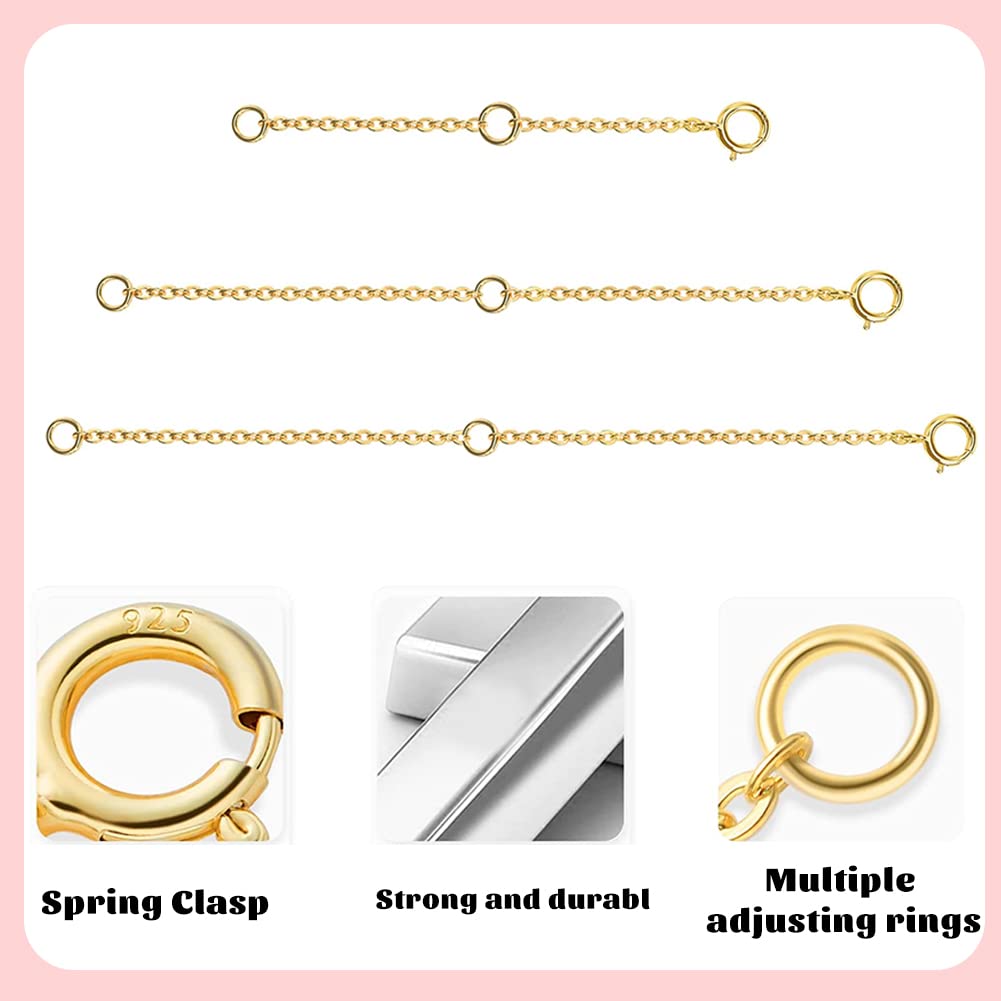 10 Pezzi Estensione Catena Per Collane E Bracciali - Argento, Con Fermagli A Aragosta - Regolabile, Per Gioielli Donna - Foto 4