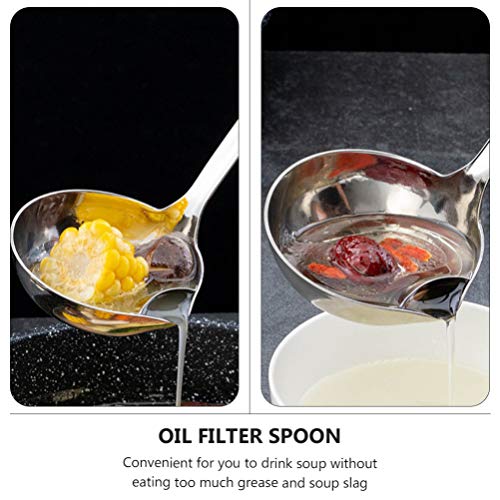 Cabilock Concha separadora de óleo de aço inoxidável para molho, separador de gordura alimentar, esc