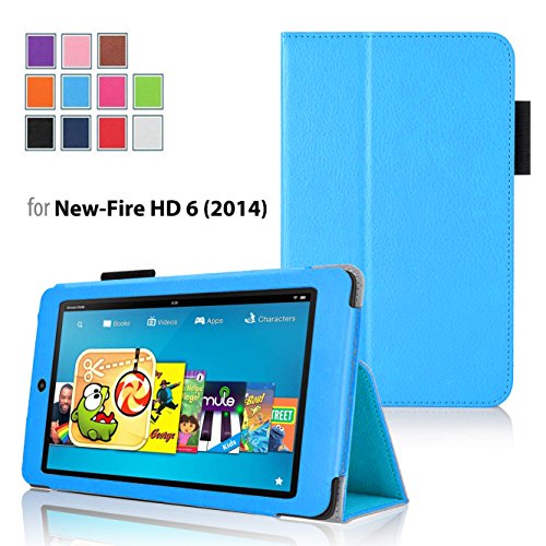 Case for Fire HD 6 - Elsse Premium Folio Case with Stand for Fire HD 6 (Oct, 2014 Release) - Light Blue