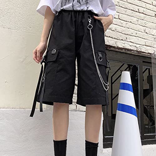 Kisswow Cargo Shorts with Chain Punk Jorts Harajuku Grunge Korean Clothes2