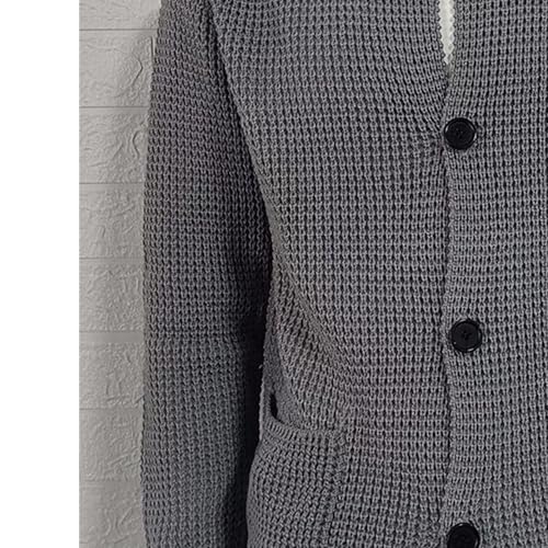 Men's Casual Stand Collar Cardigan Sweaters Long Sleeve Open Front Knitted Sweater Slim Fit Cable Knit Cardigans4