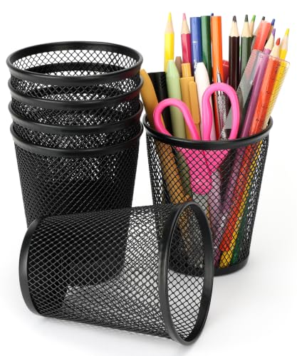 Mr. Pen- Mesh Pencil Holder Set, 6 Pack, Metal Desk Organizer Cups